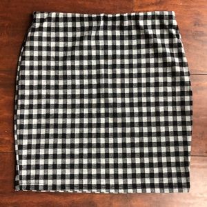 Gingham mini/pencil skirt